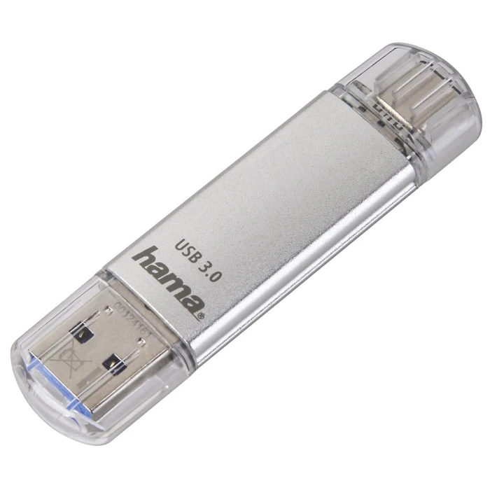 USB памет HAMA Тип USB-C Laeta 124163, 64GB, USB 3.1 Type-C, Сребрист