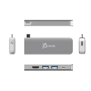 Докинг станция j5create JCD389, 11 в 1, за MacBook, MacBook Pro, MacBook Air, Сребрист