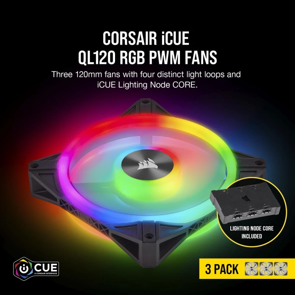 Corsair iCUE QL120 RGB Black 3in1