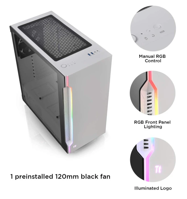 Thermaltake H200 TG Snow RGB