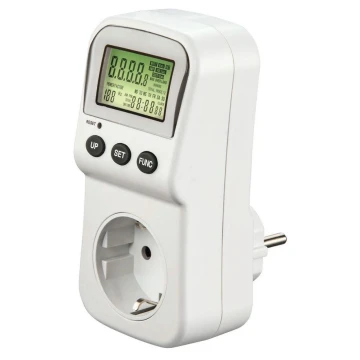 Hama Уред за измерване на напрежение, разхода на ток и консумирана мощност  Digital  Бял