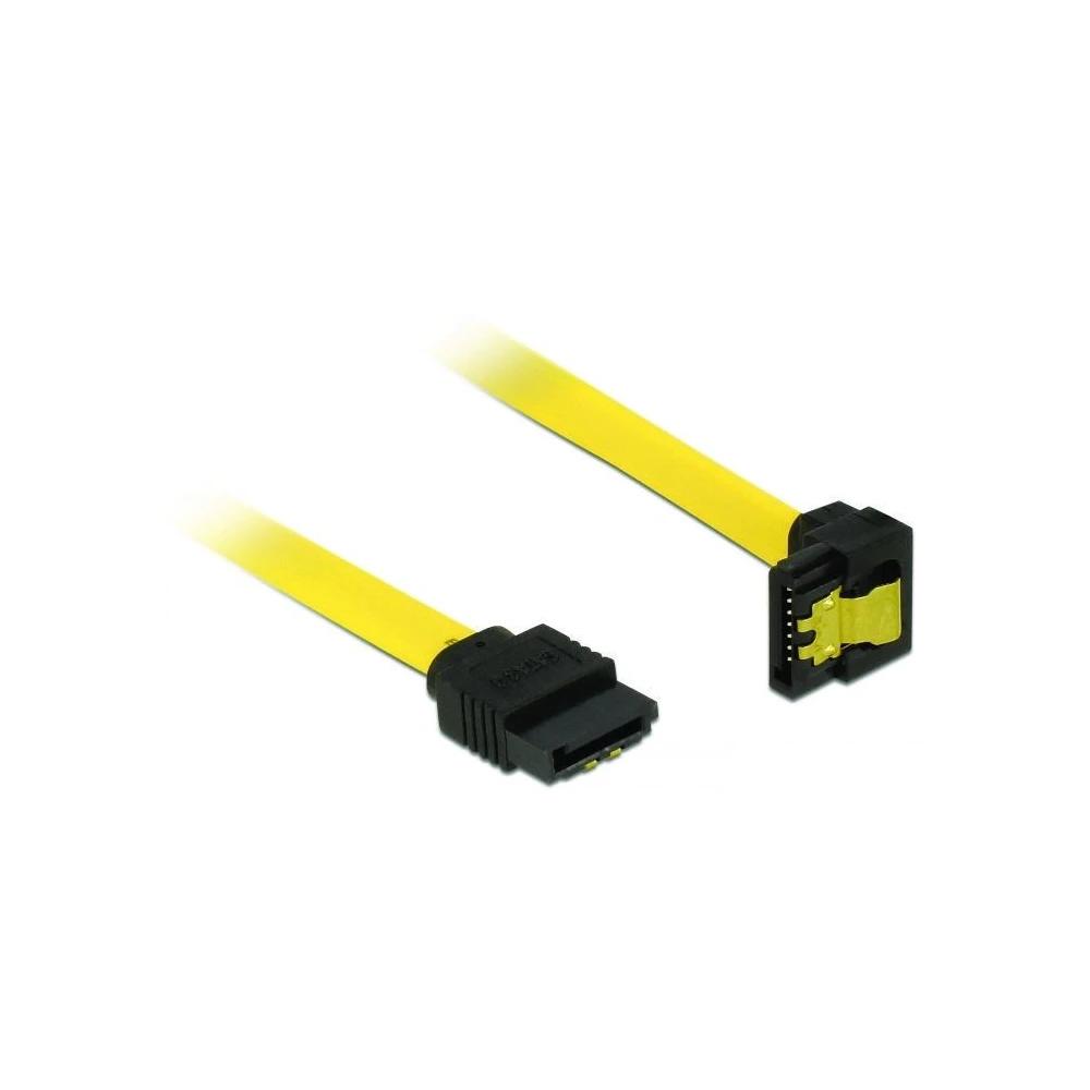 Интерфейсен кабел SATA III Delock 82806, Конектор под 90°. 0.30 m, жълт