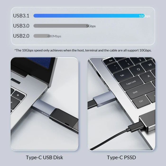 Orico Адаптер USB3.1 to Type-C (female) - AH-AC10-GY