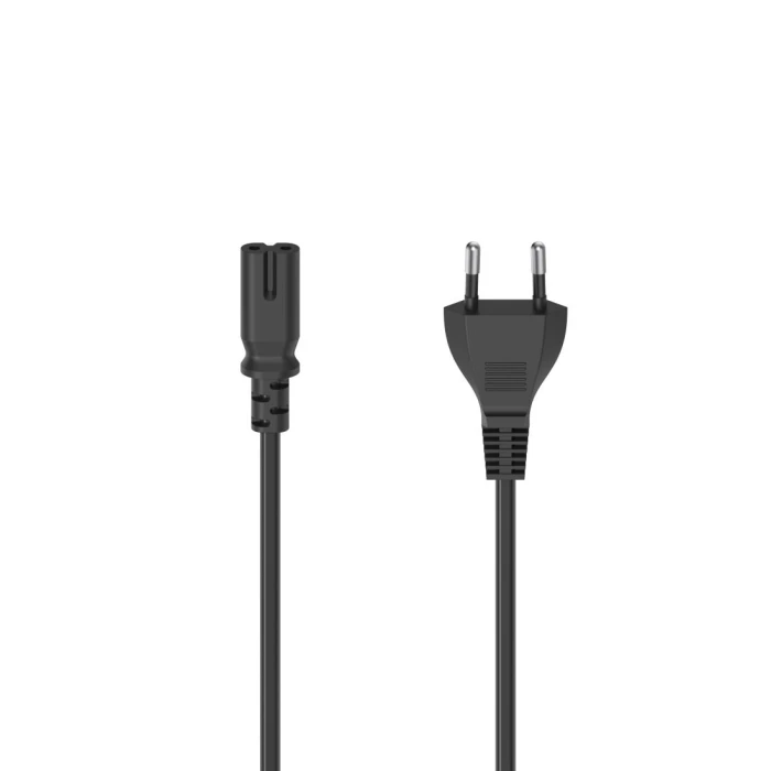 Захранващ кабел, HAMA, Euro-plug, 2pin 1.5м, AC конектор C7