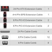 Thermaltake Sleeved Cable Black/White 300mm