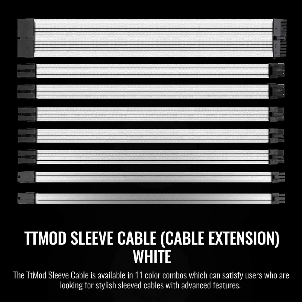 Thermaltake Sleeved Cable White 300mm