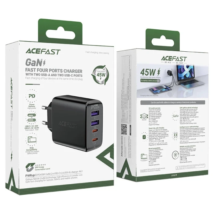 Acefast A61 Wall Charger GaN PD 45W