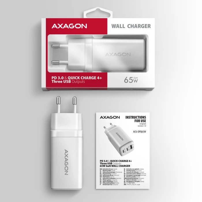 AXAGON ACU-DPQ65W PD3.0 & QC4+ 65W