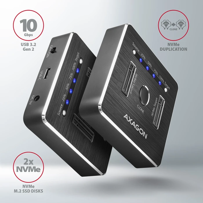 AXAGON ADSA-M2C dual M.2 NVMe dock