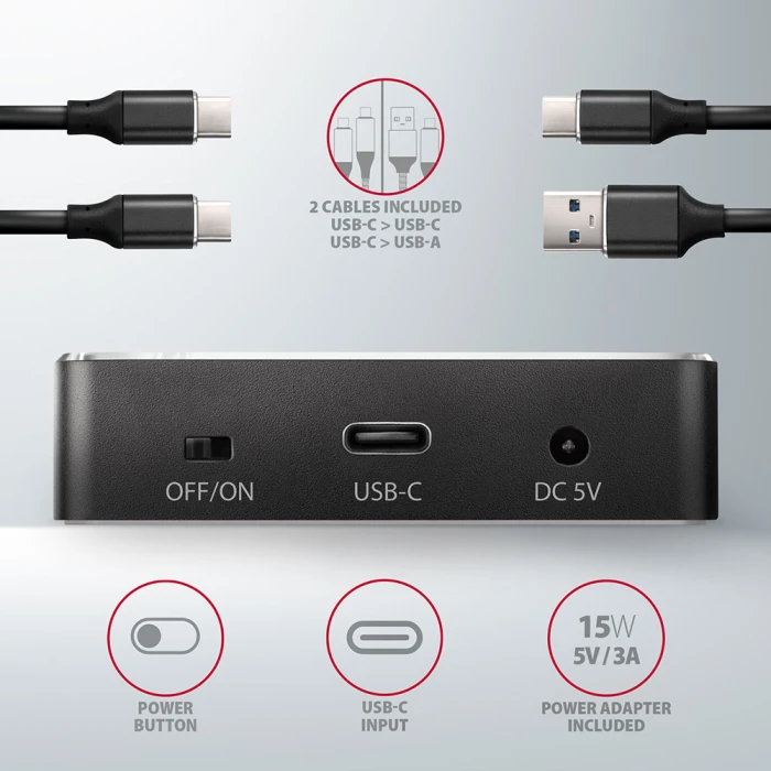 AXAGON ADSA-M2C dual M.2 NVMe dock
