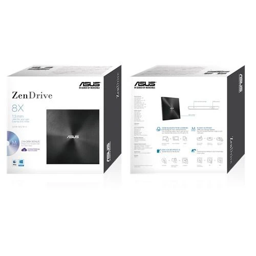 Външно USB DVD записващо устройство ASUS ZenDrive U7M Ultra-slim, USB 2.0, Черен