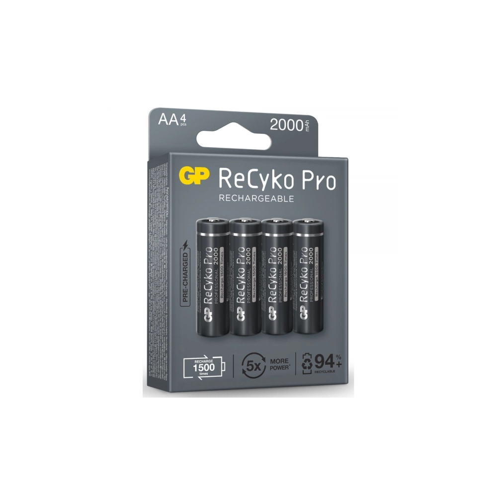 Акумулаторна Батерия GP R6 AA 2100mAh RECYKO + PRO 210AAHCB-EB4 NiMH /до 1500 цикъла/  4 бр. в опаковка GP