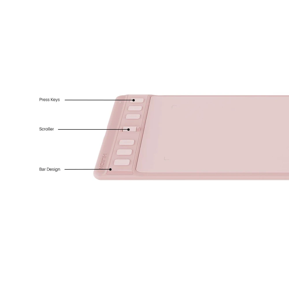 Графичен дисплей таблет HUION Inspiroy 2 S, 5080 LPI, Розов