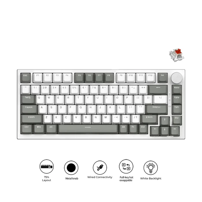 Ajazz AK820 White Light - Red Linear