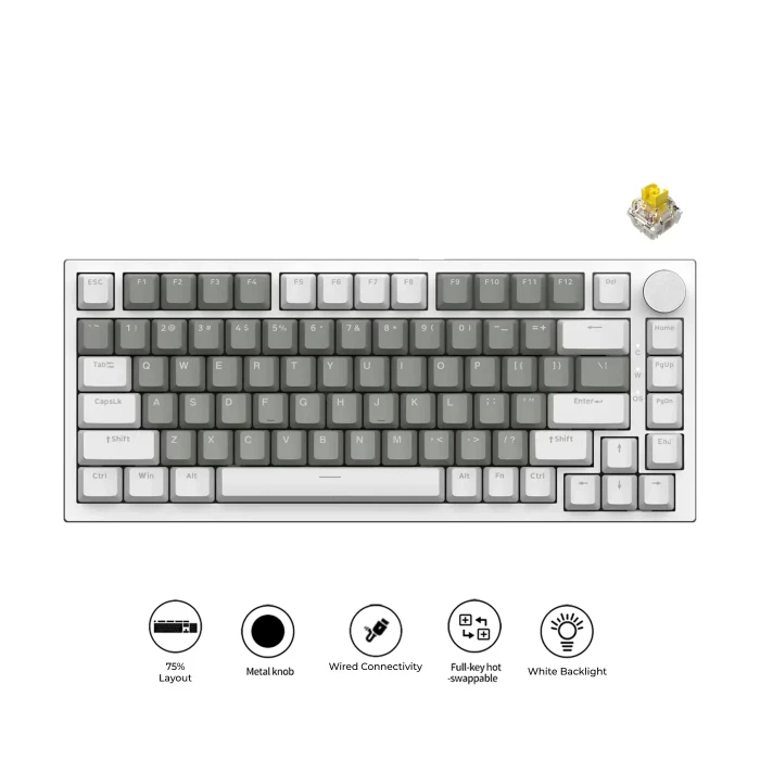 Ajazz AK820 White Light - Yellow Linear