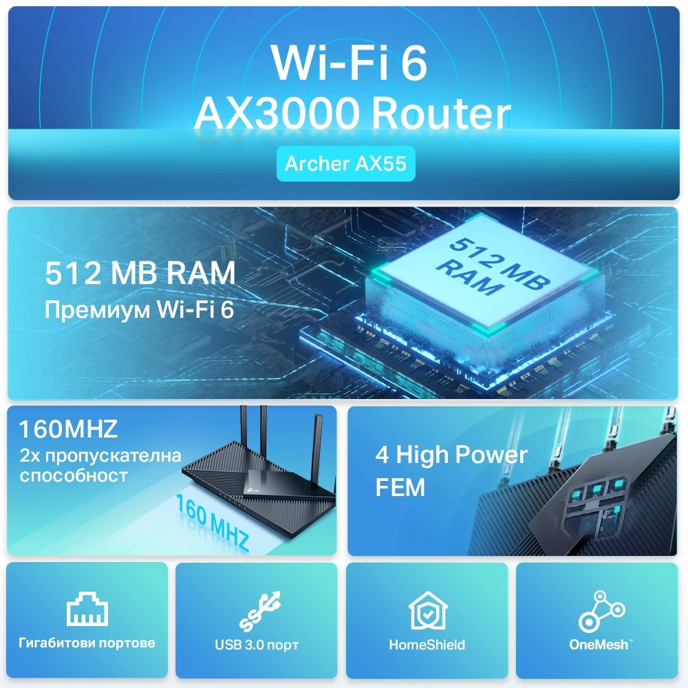 TP-Link Archer AX55 AX3000 Wi-Fi 6