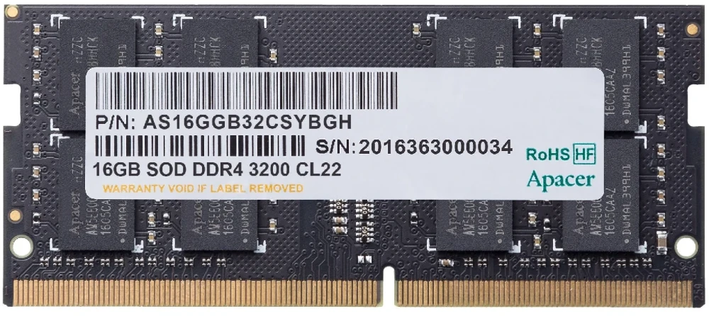 Apacer 16GB DDR4 3200MT/s CL22 SODIMM