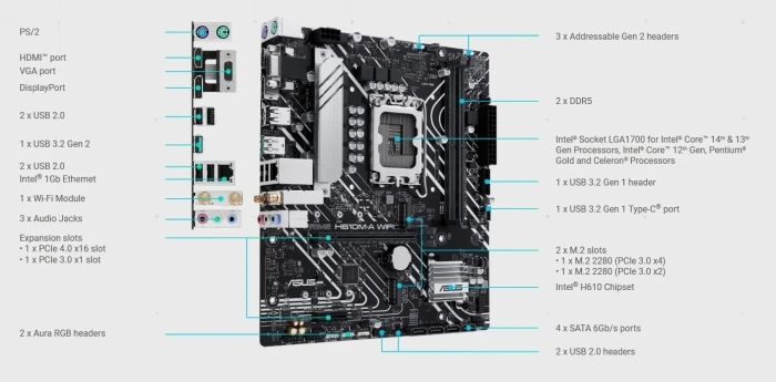 ASUS PRIME H610M-A WIFI DDR5