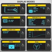 AXAGON 10Gbps M.2 NVMe USB-C with LCD