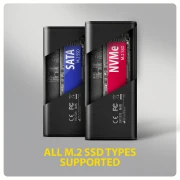 AXAGON 10Gbps M.2 NVMe USB-C with LCD