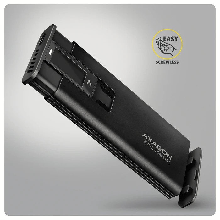 AXAGON 10Gbps M.2 NVMe USB-C with LCD