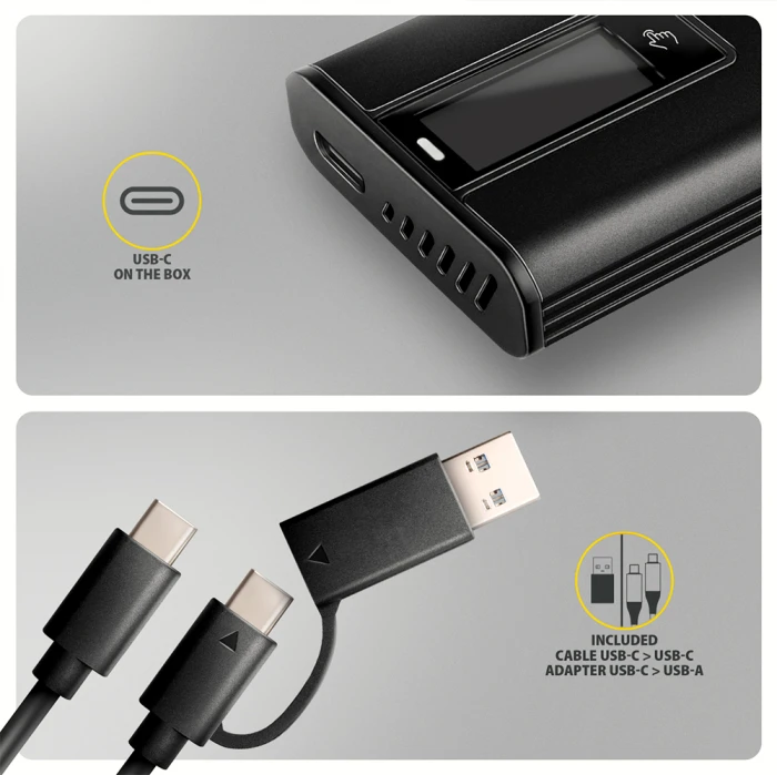 AXAGON 10Gbps M.2 NVMe USB-C with LCD