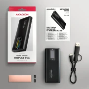 AXAGON 10Gbps M.2 NVMe USB-C with LCD