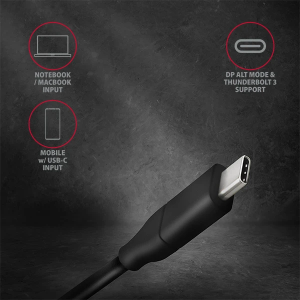 AXAGON Active USB-C to DisplayPort 1.8m