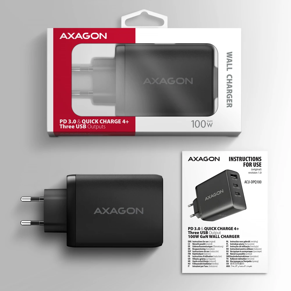 AXAGON ACU-DPQ100 PD3.0 & QC4+ 100W