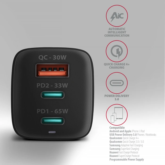 AXAGON ACU-DPQ65 PD3.0 & QC4+ 65W