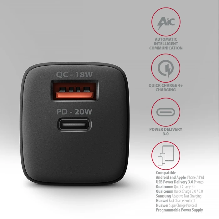 AXAGON ACU-PQ20 PD3.0 & QC4+ 20W