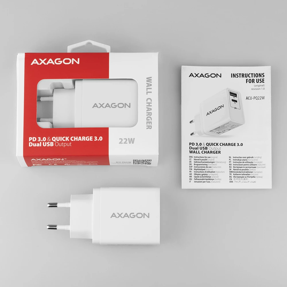 AXAGON ACU-PQ22W PD & QC 22W