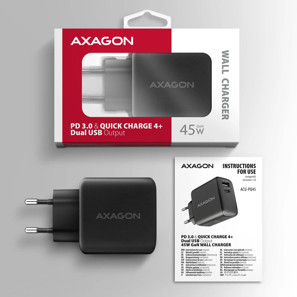 AXAGON ACU-PQ45 PD3.0 & QC4+ 45W