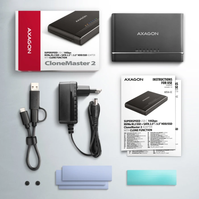 AXAGON ADSA-CC M.2 NVMe - SATA cloning