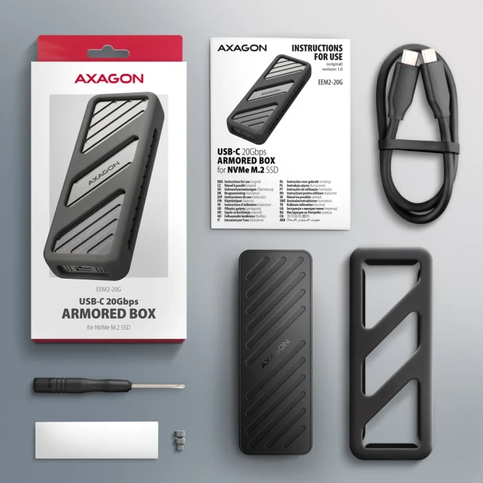 AXAGON ARMORED 20Gbps USB-C > NVMe