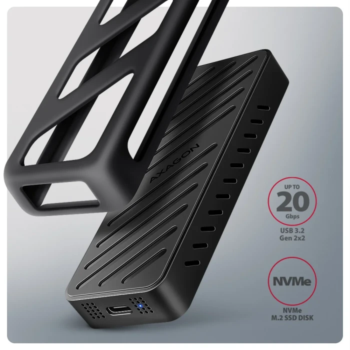 AXAGON ARMORED 20Gbps USB-C > NVMe