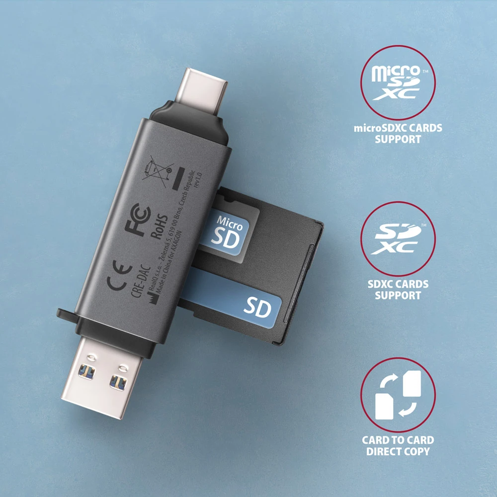 AXAGON CRE-DAC USB-C/A card reader