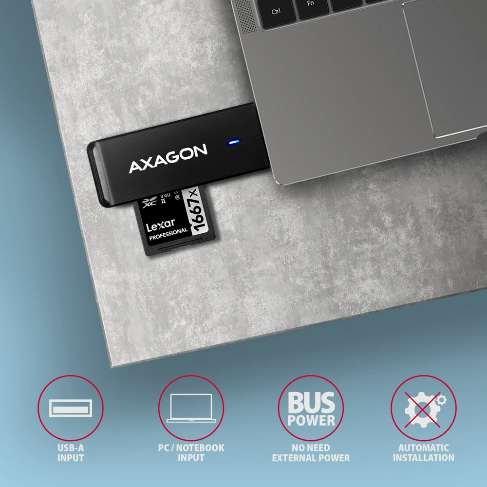 AXAGON CRE-S2N USB-A CARD READER