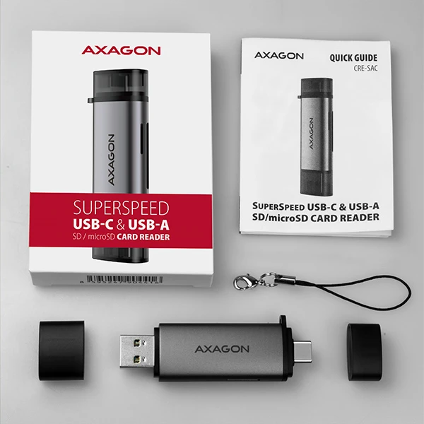 AXAGON CRE-SAC USB-C/A card reader