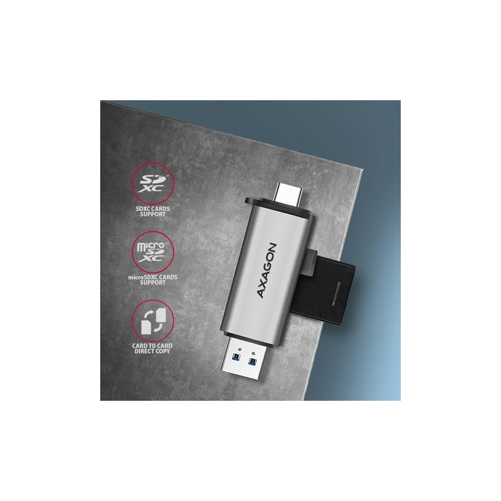AXAGON CRE-SAC USB-C/A card reader