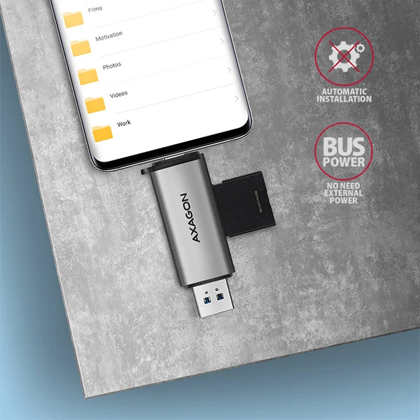 AXAGON CRE-SAC USB-C/A card reader
