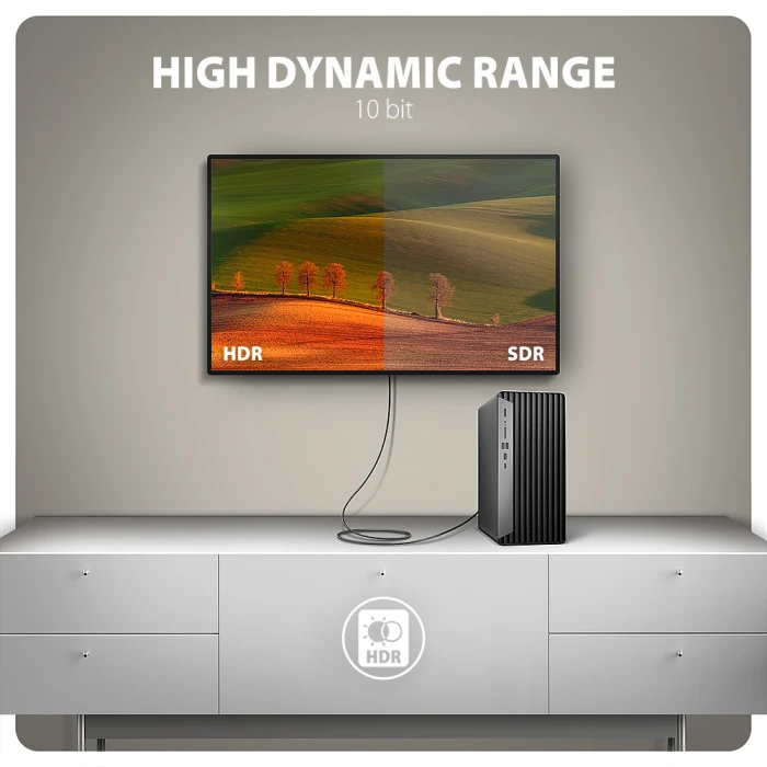AXAGON DisplayPort > HDMI 4K/60Hz 1.8m