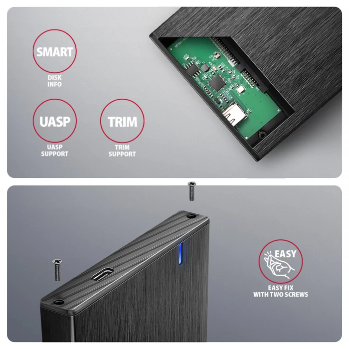 AXAGON EE25-XA6C USB-C 5Gbps ALINE box