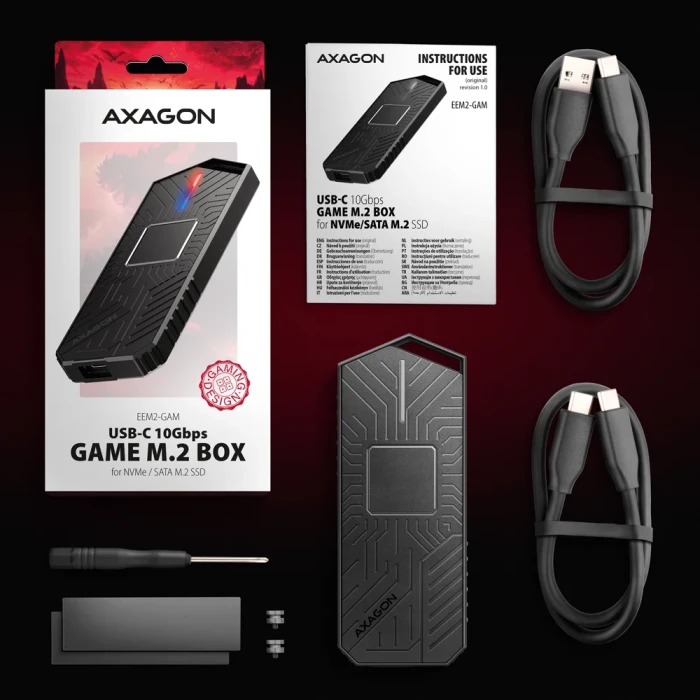 AXAGON GAME 10Gbps USB-C > NVMe