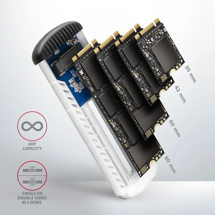AXAGON EEM2-SA USB to M.2 SATA SSD