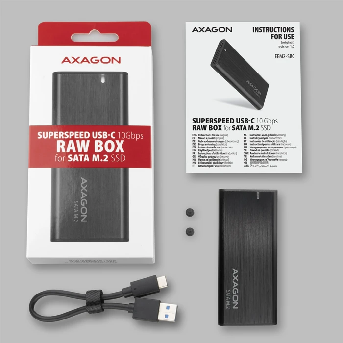 AXAGON EEM2-SBC USB to M.2 SATA SSD