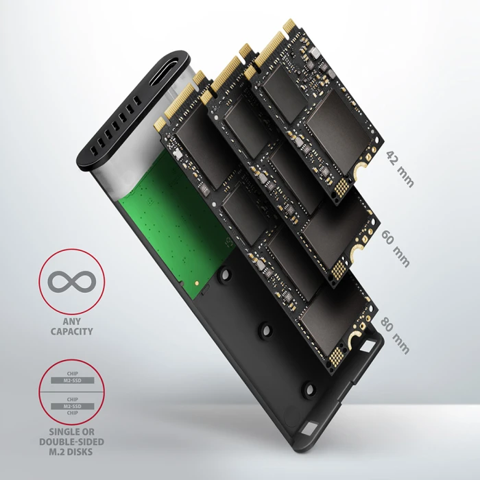 AXAGON EEM2-SBC USB to M.2 SATA SSD