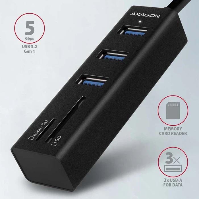 AXAGON HMA-CR3A hub + card reader