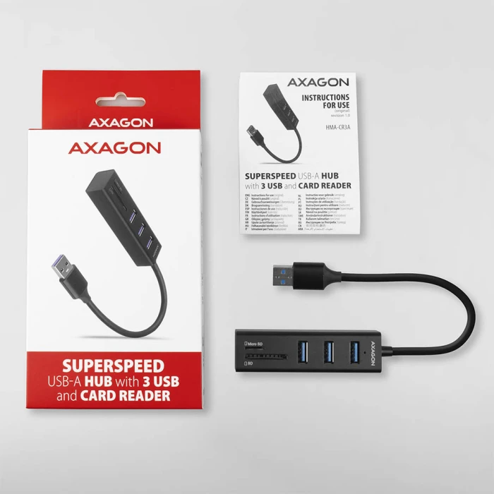 AXAGON HMA-CR3A hub + card reader