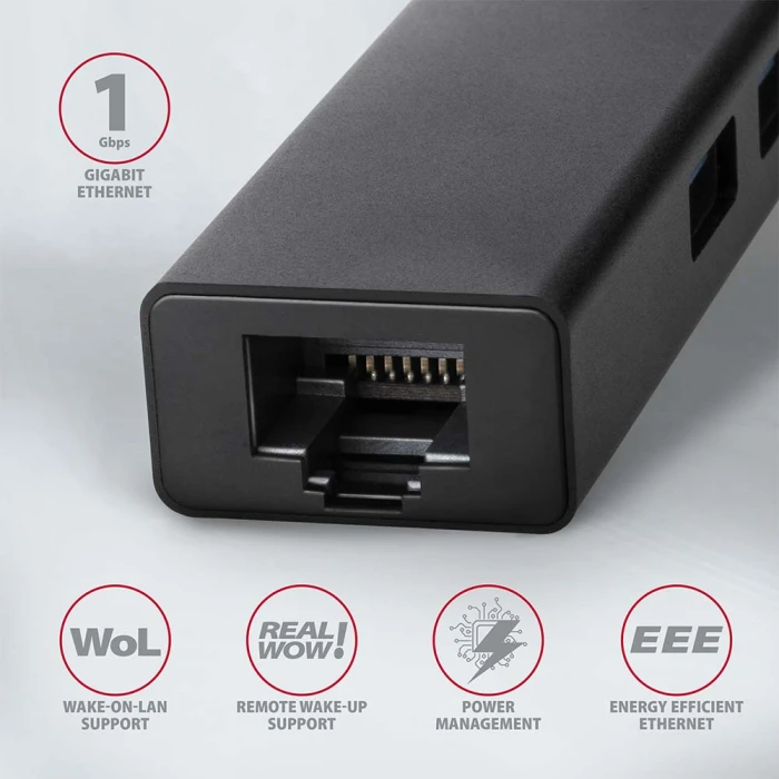 AXAGON HMA-GL3A USB hub + gigabit LAN